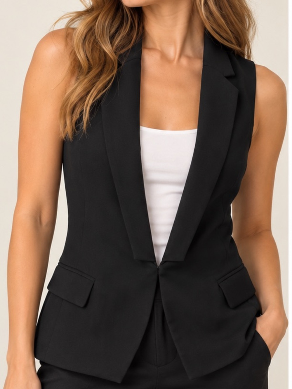 Gap Black Tuxedo Vest Tailored Office Siren Size S
